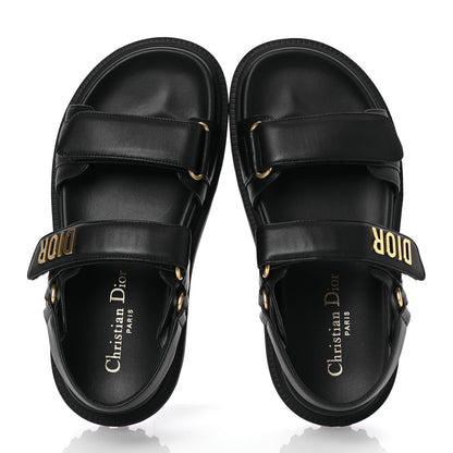 Christian Dior Lambskin Dioract 10mm Sandals 35 Black 2 of 12