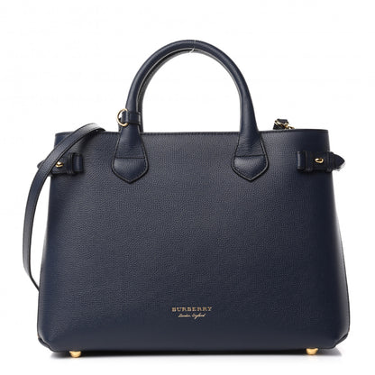 Burberry Calfskin House Check Medium Banner Tote Ink Blue 1 of 10