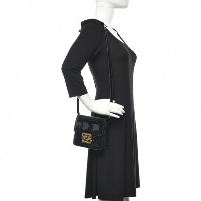 Fendi Vitello Vernice Mou Karligraphy Crossbody Bag Black 2 of 13
