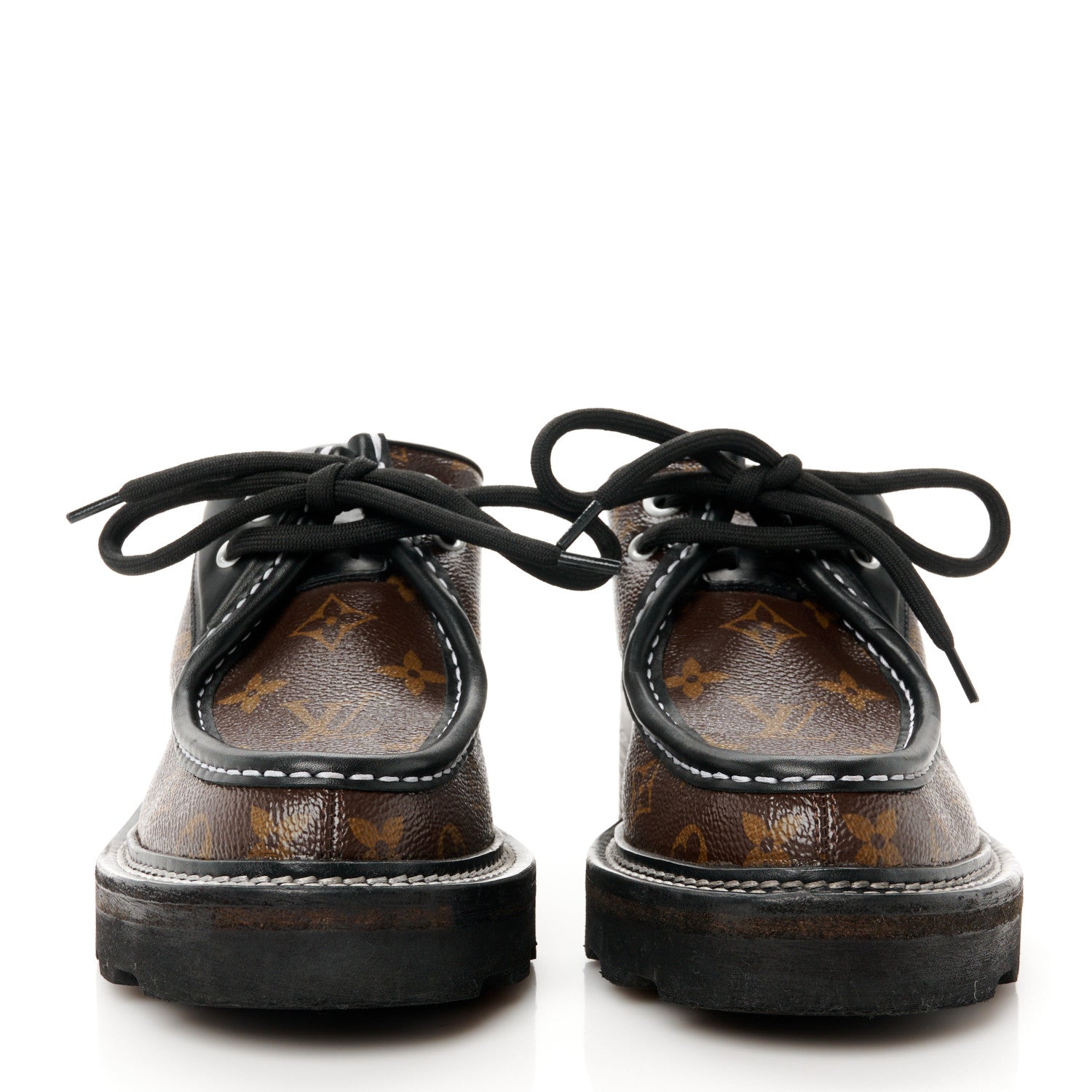 Louis Vuitton Monogram Calfskin Beaubourg Platform Derby Shoes 38 Brown 2 of 8