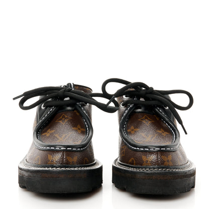 Louis Vuitton Monogram Calfskin Beaubourg Platform Derby Shoes 38 Brown 2 of 8