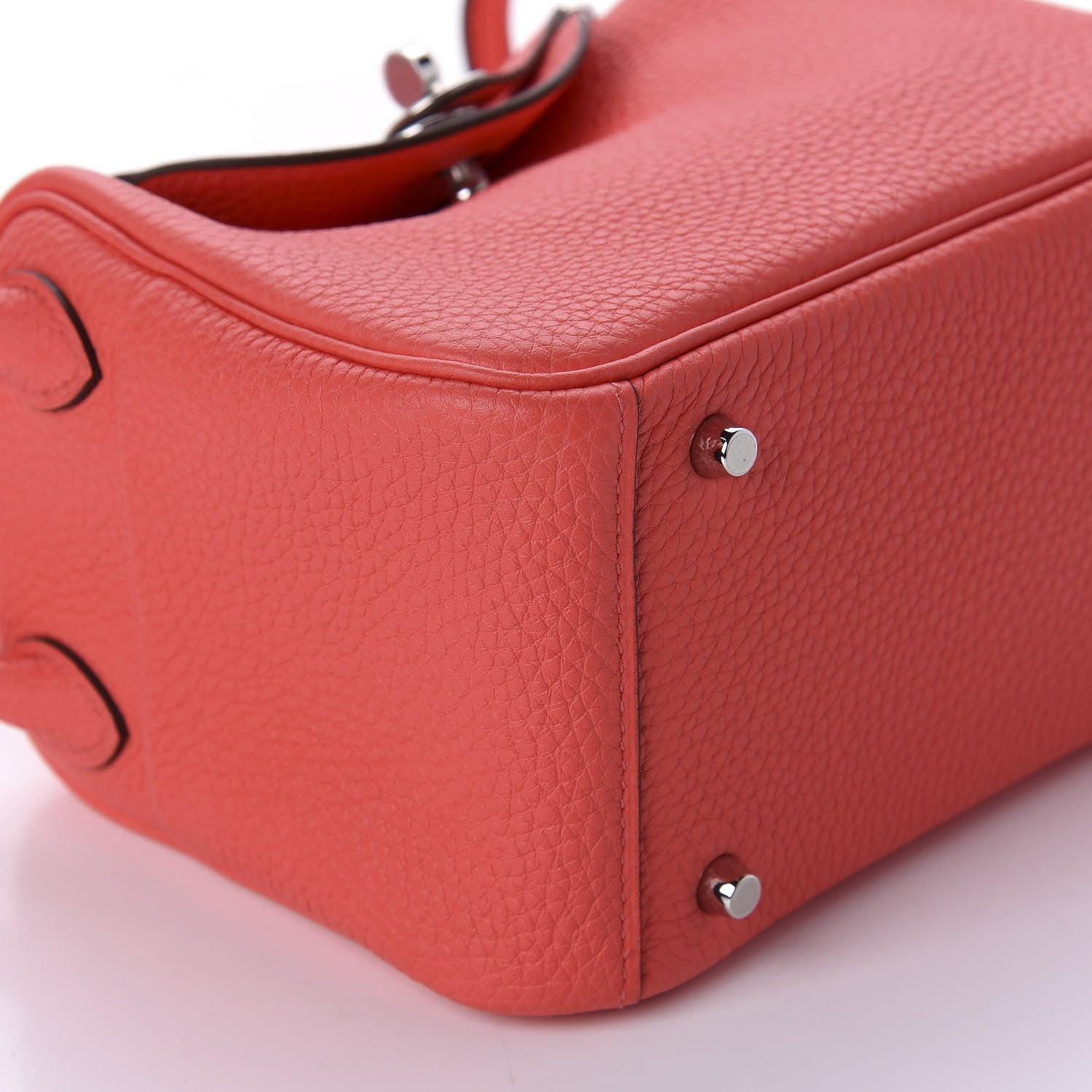 Hermes Taurillon Clemence Mini Lindy 20 Rose Texas 6 of 10