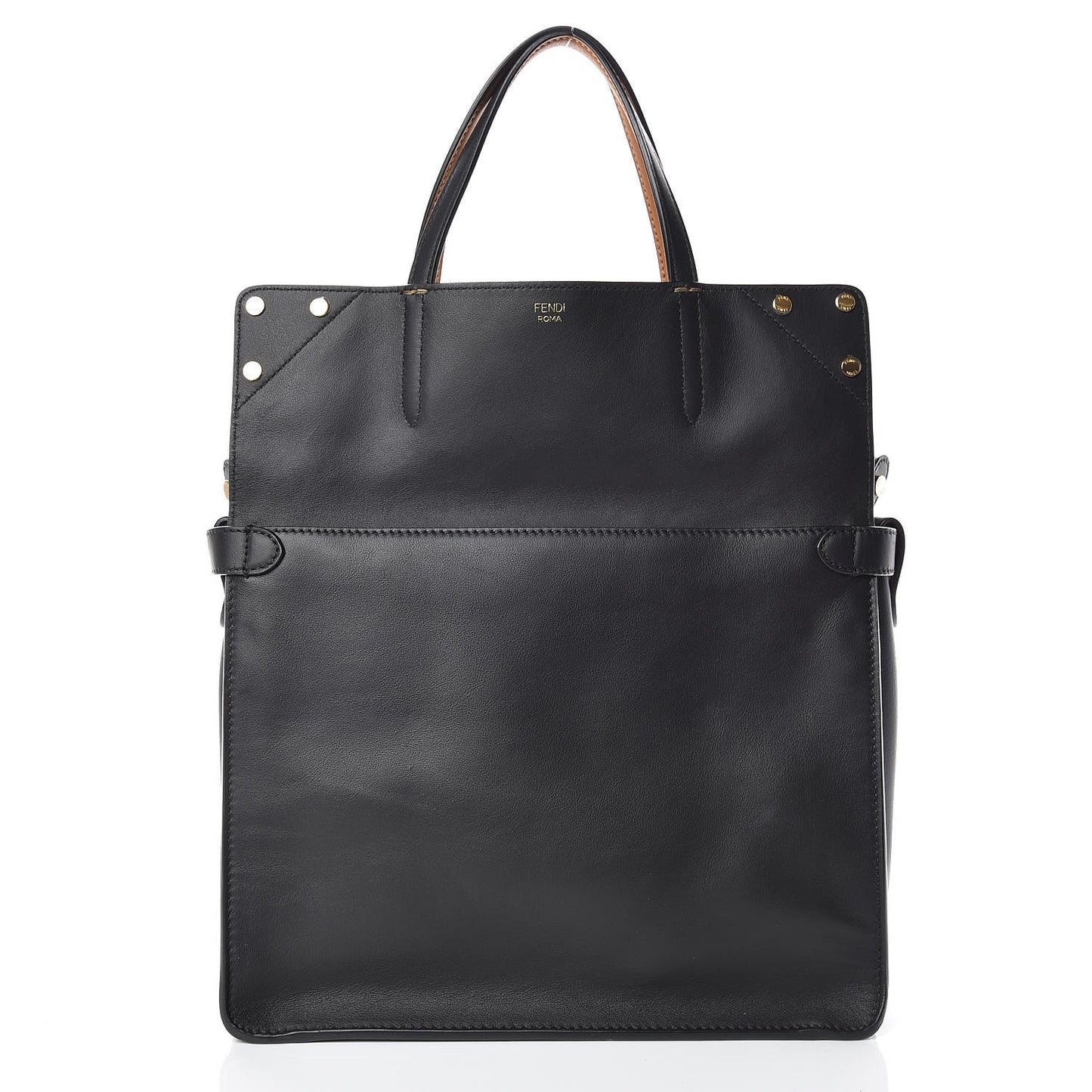 Vitello Grace Suede Flip Tote Black Nocciola Marrone