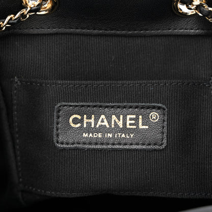 Chanel Lambskin Quilted Small Duma Drawstring Backpack Black 6 of 10