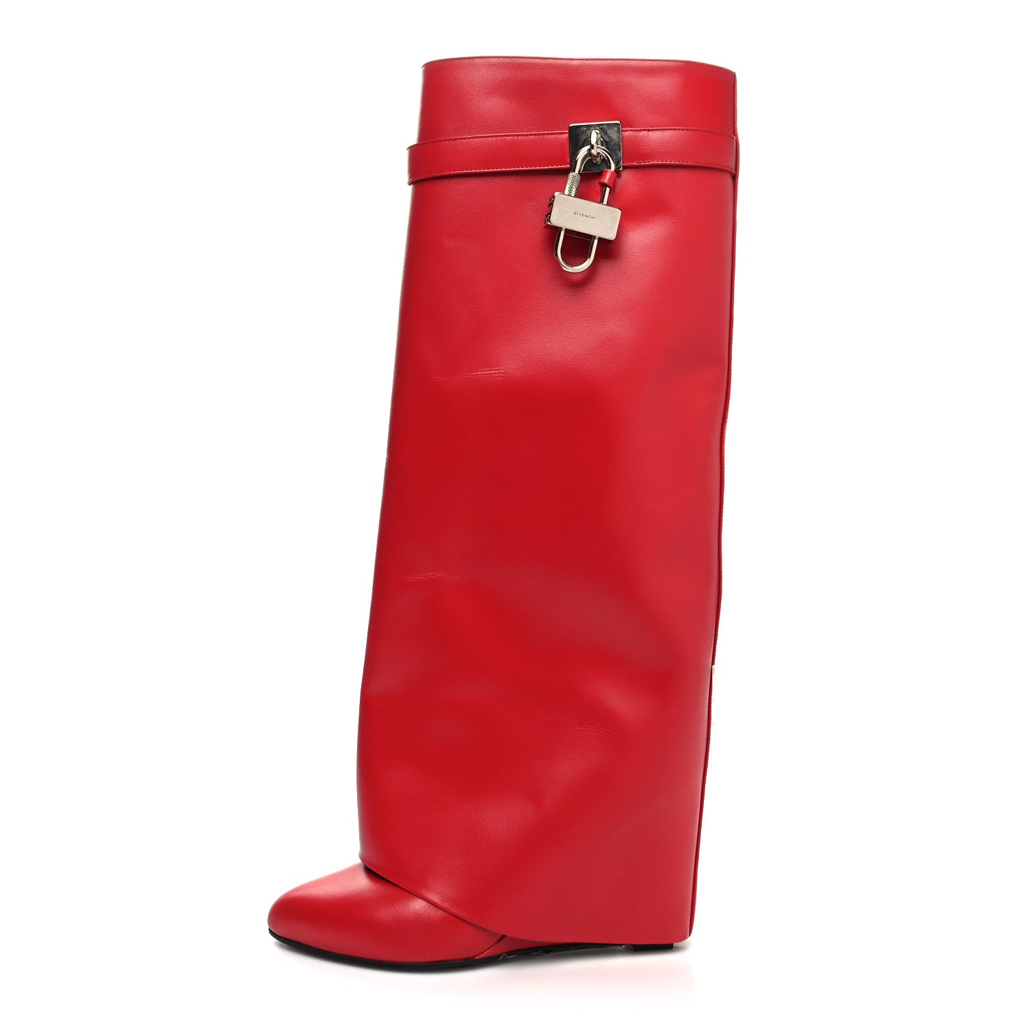 Givenchy Calfskin Shark Lock Pant Boots 38.5 Red 1 of 10