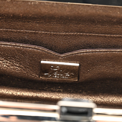 Judith Leiber Swarovski Crystal Minaudiere Clutch Black Gold 6 of 9