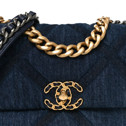 Chanel Denim Quilted Medium Chanel 19 Flap Blue Blue 8 of 10
