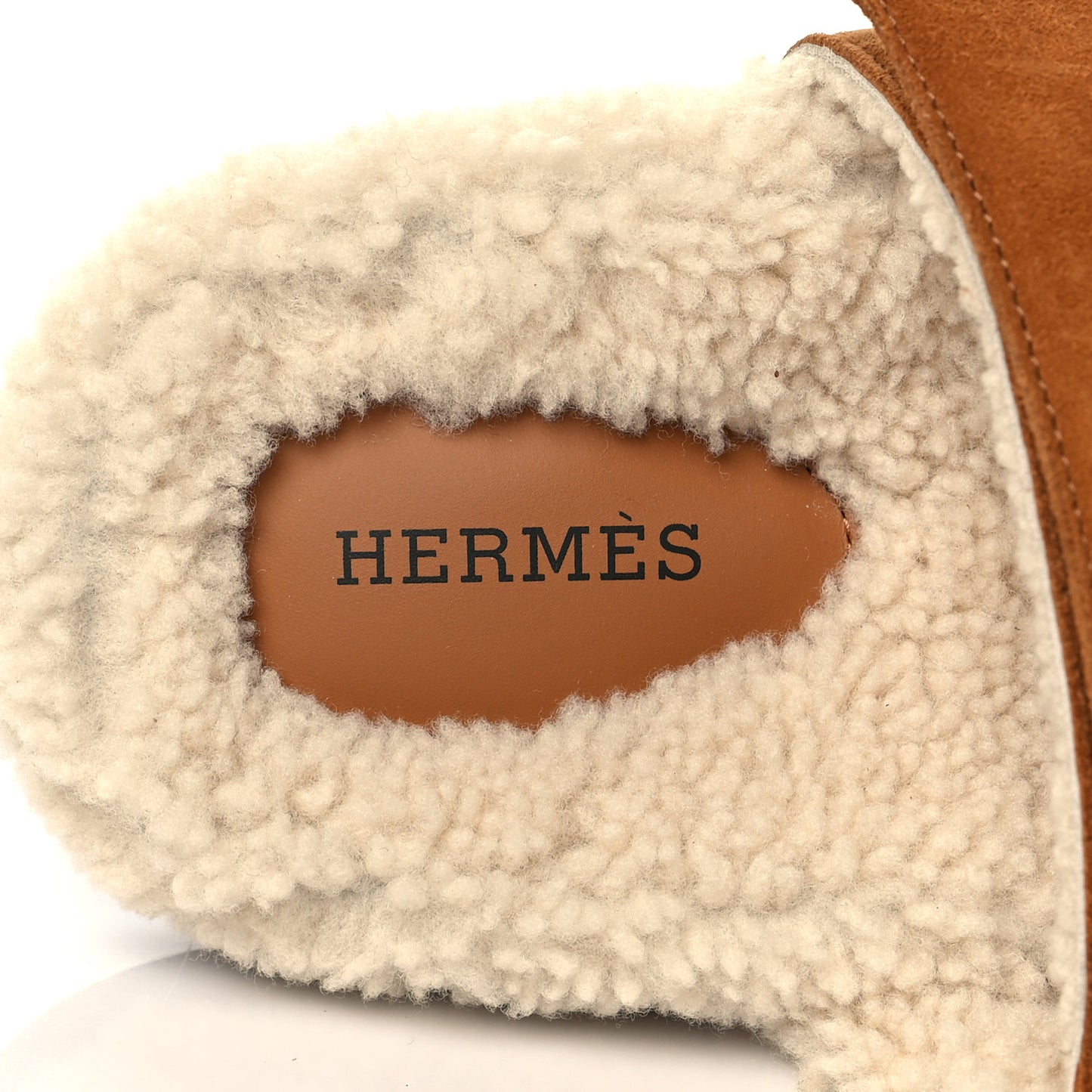 Suede Goatskin Woolskin Womens Chypre Sandals 36.5 Brun Fume Ecru
