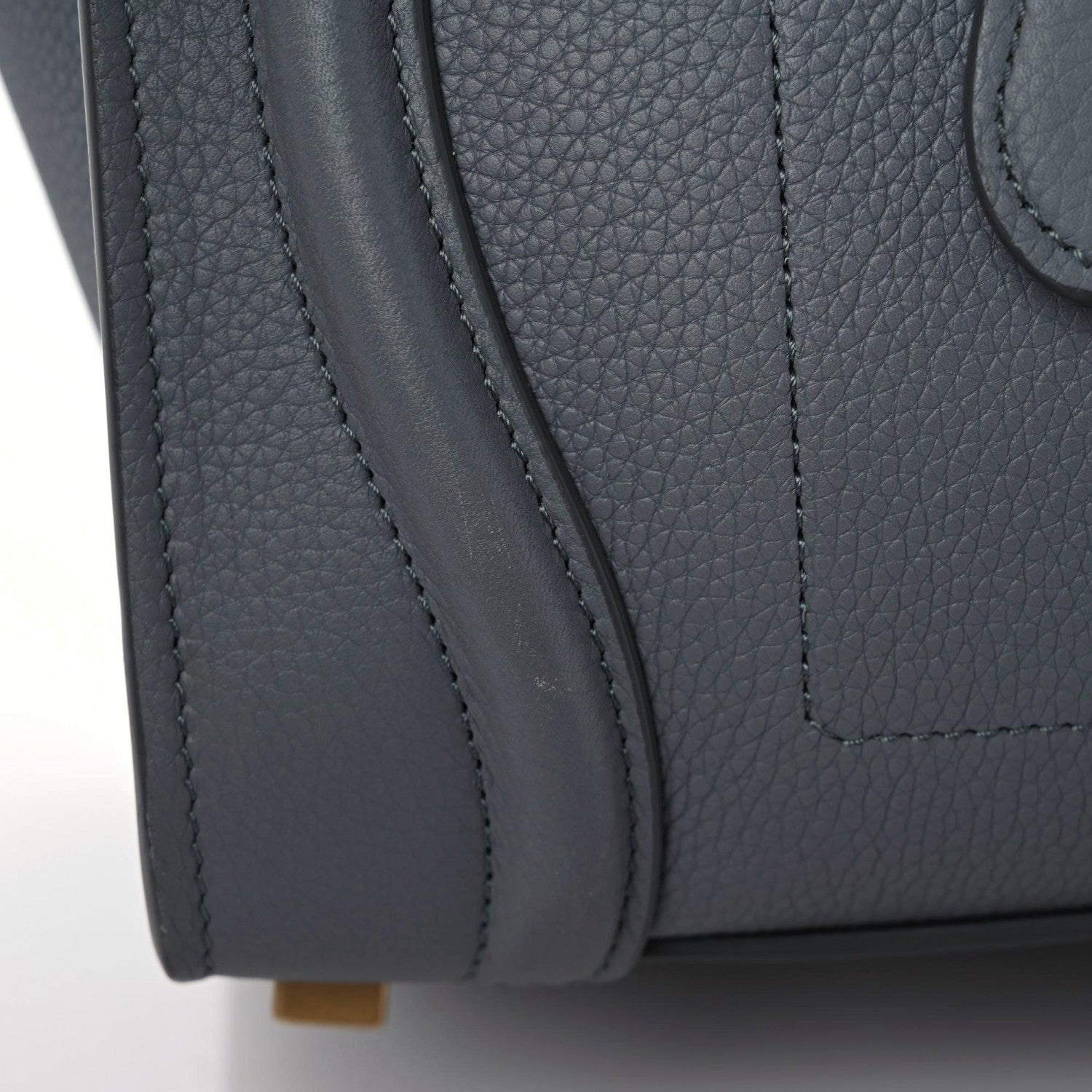 Celine Drummed Calfskin Micro Luggage Kohl 9 of 13