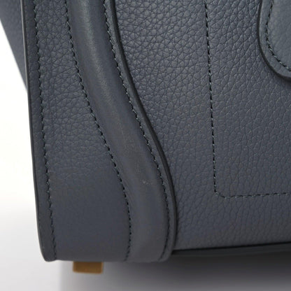 Celine Drummed Calfskin Micro Luggage Kohl 9 of 13