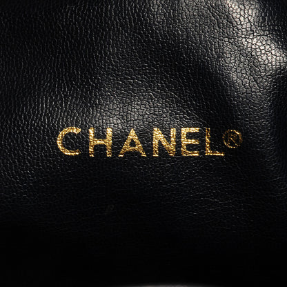 Chanel Lambskin Diamond Stitched CC Drawstring Bag Navy Blue 5 of 6