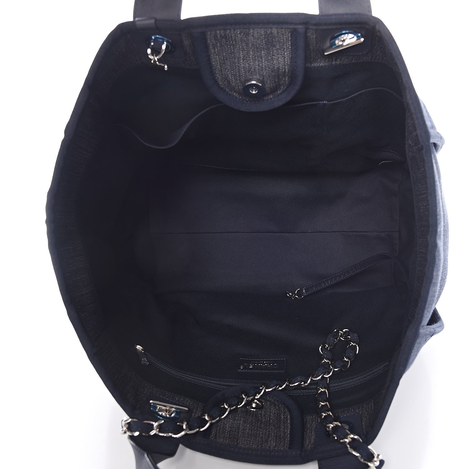 Chanel Denim Large Deauville Tote Dark Blue 5 of 9
