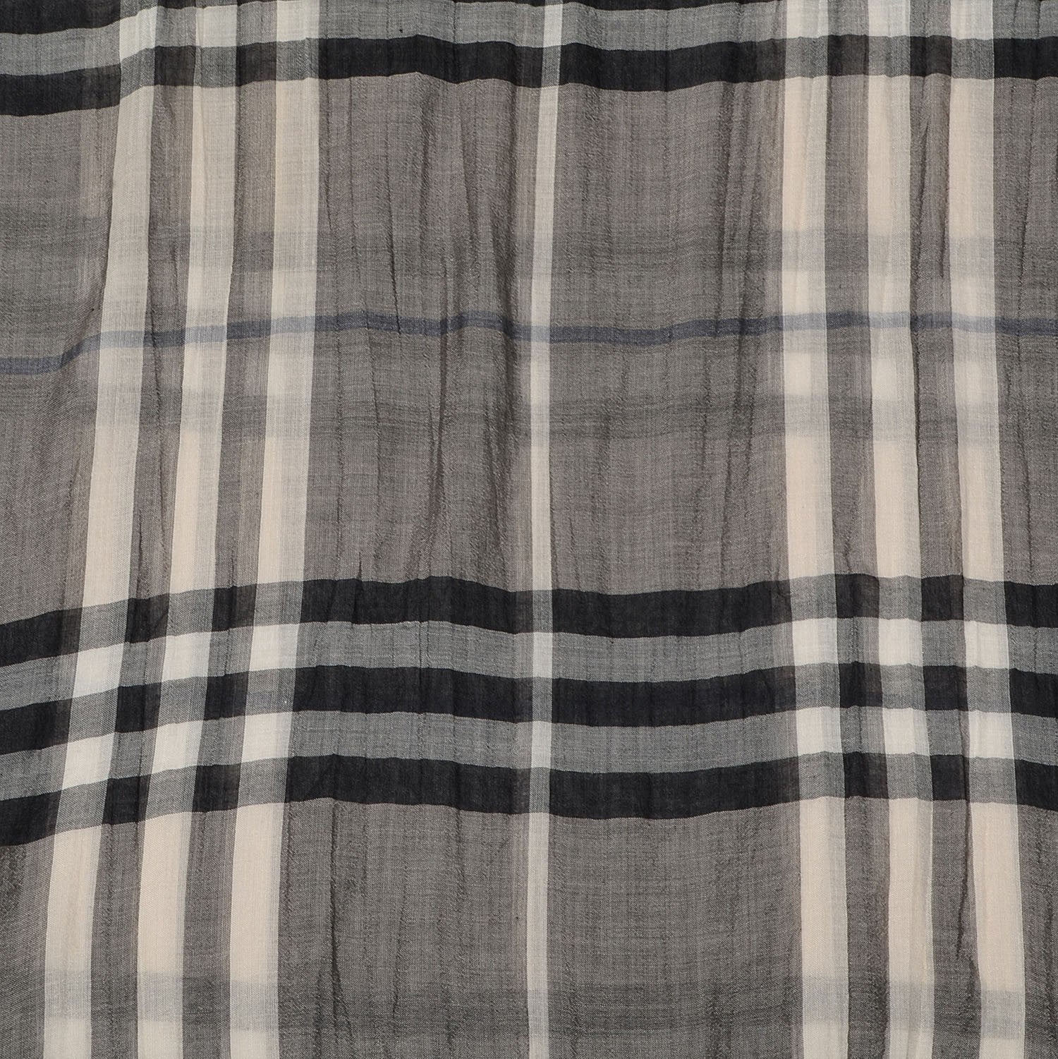 Burberry Silk Wool Giant Check Scarf Grey 3 of 4