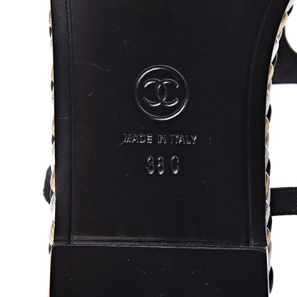 Chanel Grosgrain Chain Thong Sandals 38 Black 6 of 9