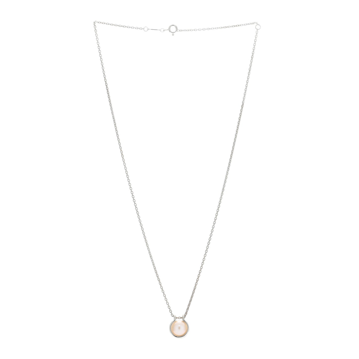 Sterling Silver Pearl HardWear Link Pendant Necklace