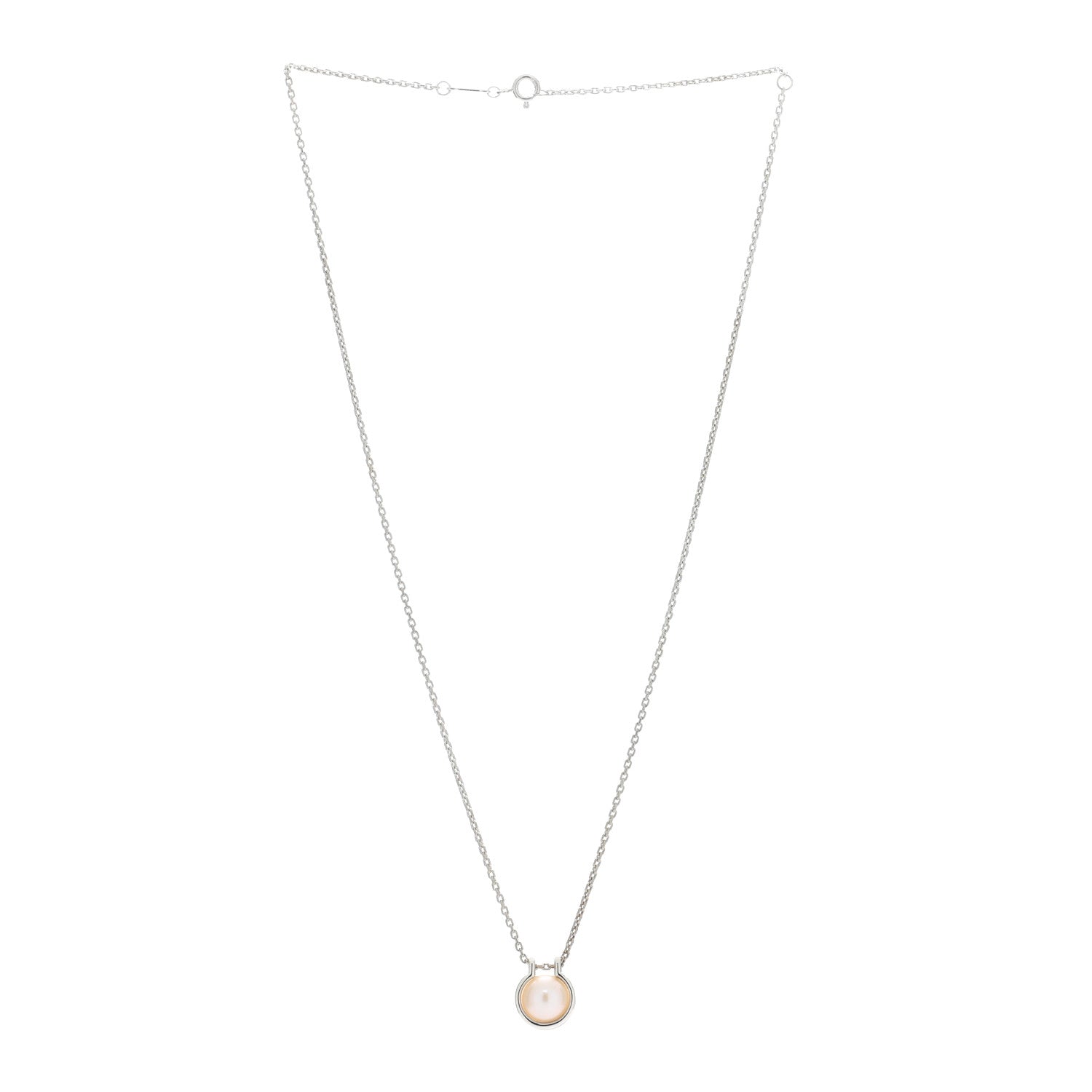 Tiffany Sterling Silver Pearl HardWear Link Pendant Necklace 2 of 5
