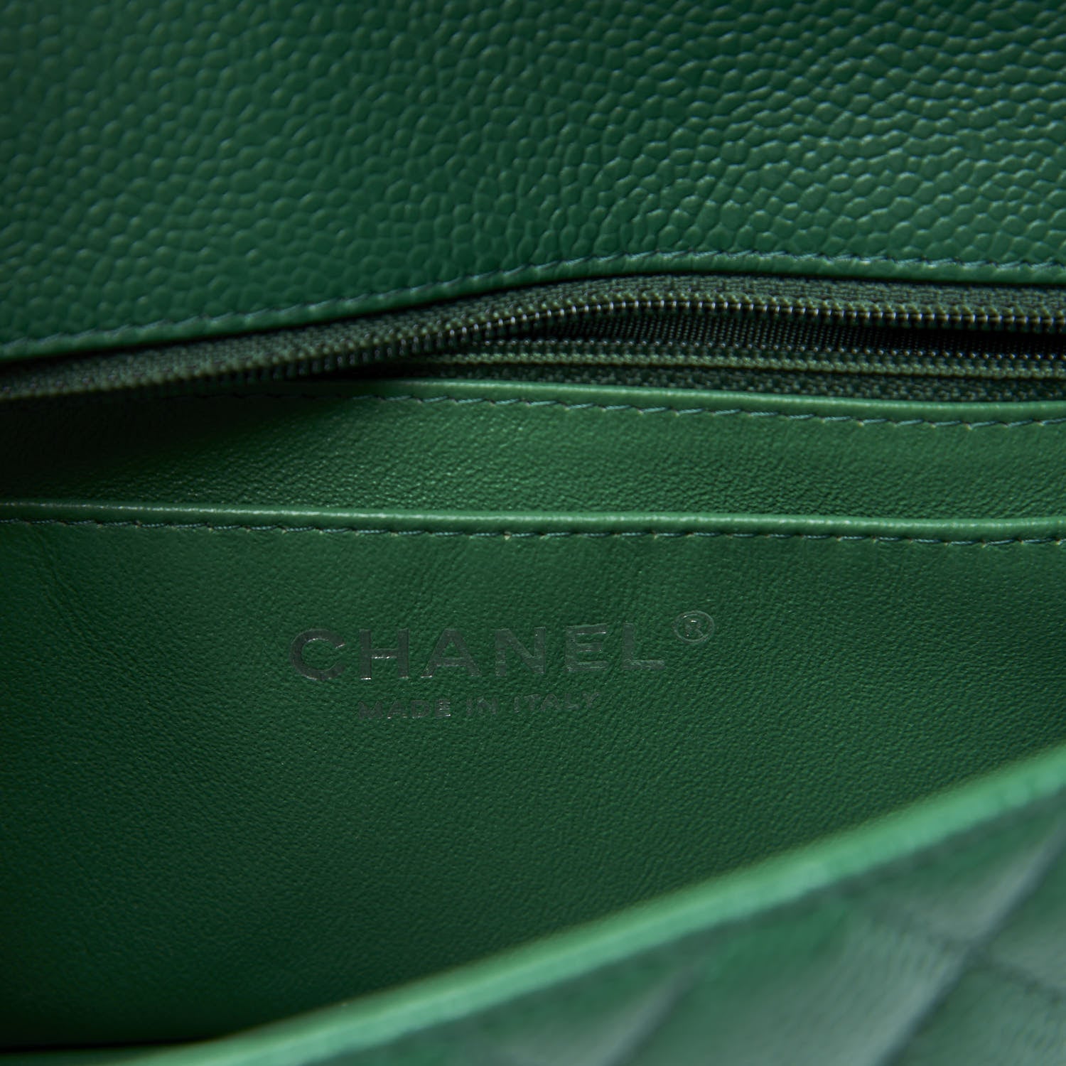 Chanel Caviar Quilted Mini Rectangular Flap Green 7 of 10