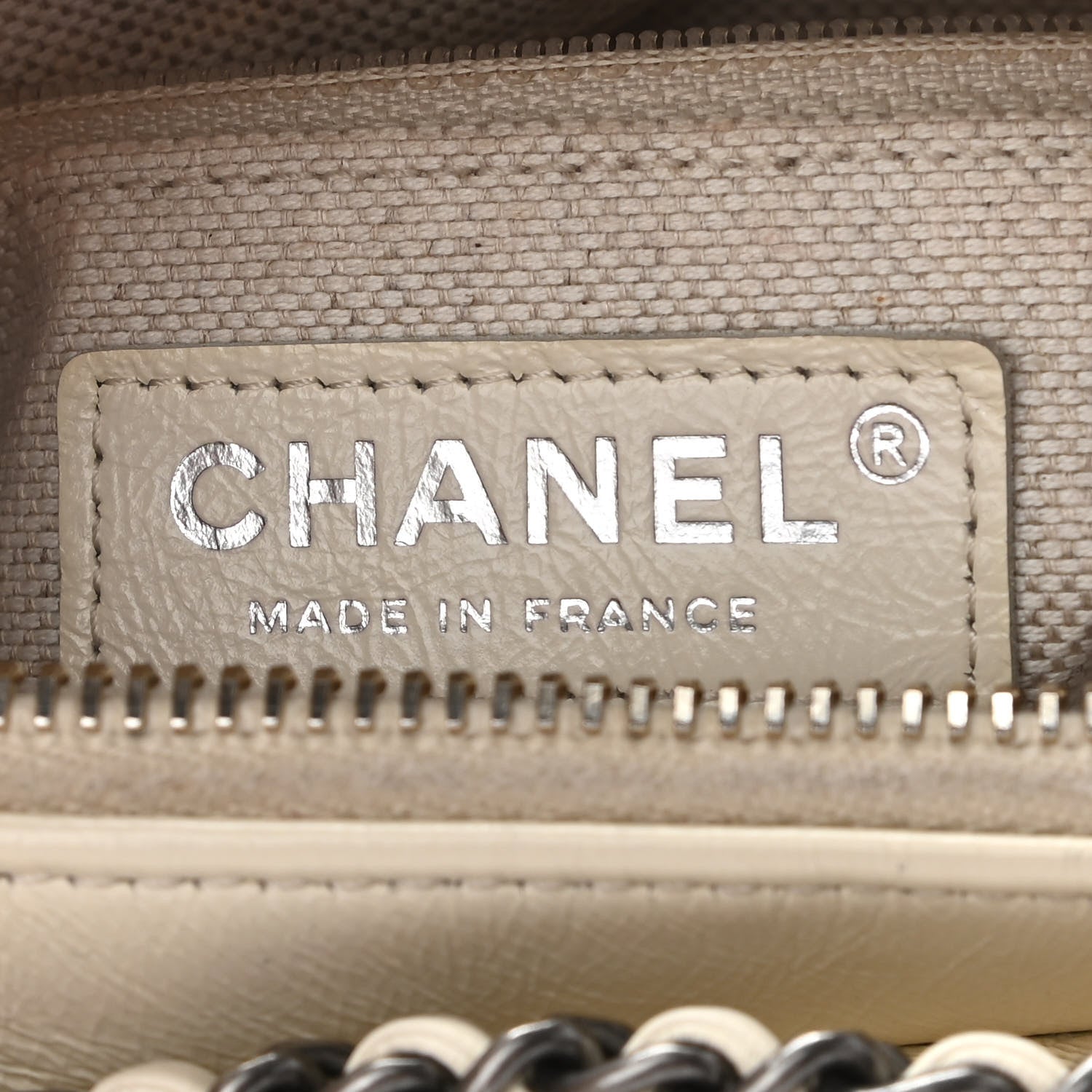 Chanel Woven Nylon Calfskin Quilted Small Gabrielle Hobo Beige Ivory 6 of 10