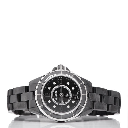 Chanel Stainless Steel Ceramic Diamond 29mm J12 Quartz Watch Black 3 of 6