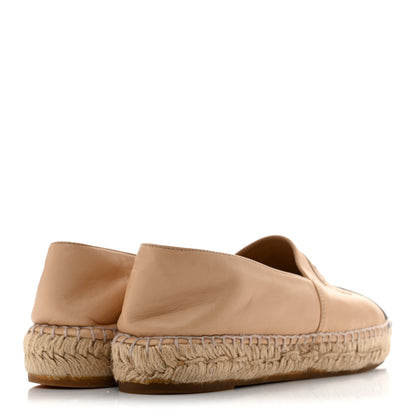 Chanel Lambskin CC Espadrilles 37 Beige Black 5 of 10