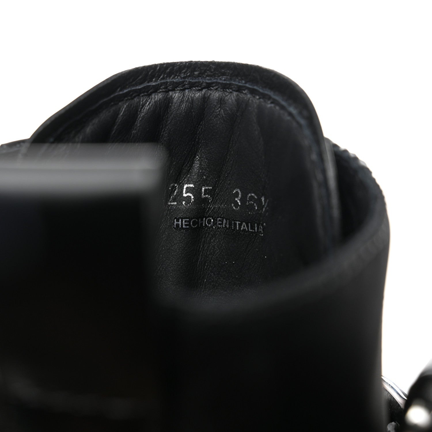 Prada Spazzolato Rois Nylon Metal Triangle Logo Monolith Pouch Pocket 55mm Boots 36.5 Black 6 of 8