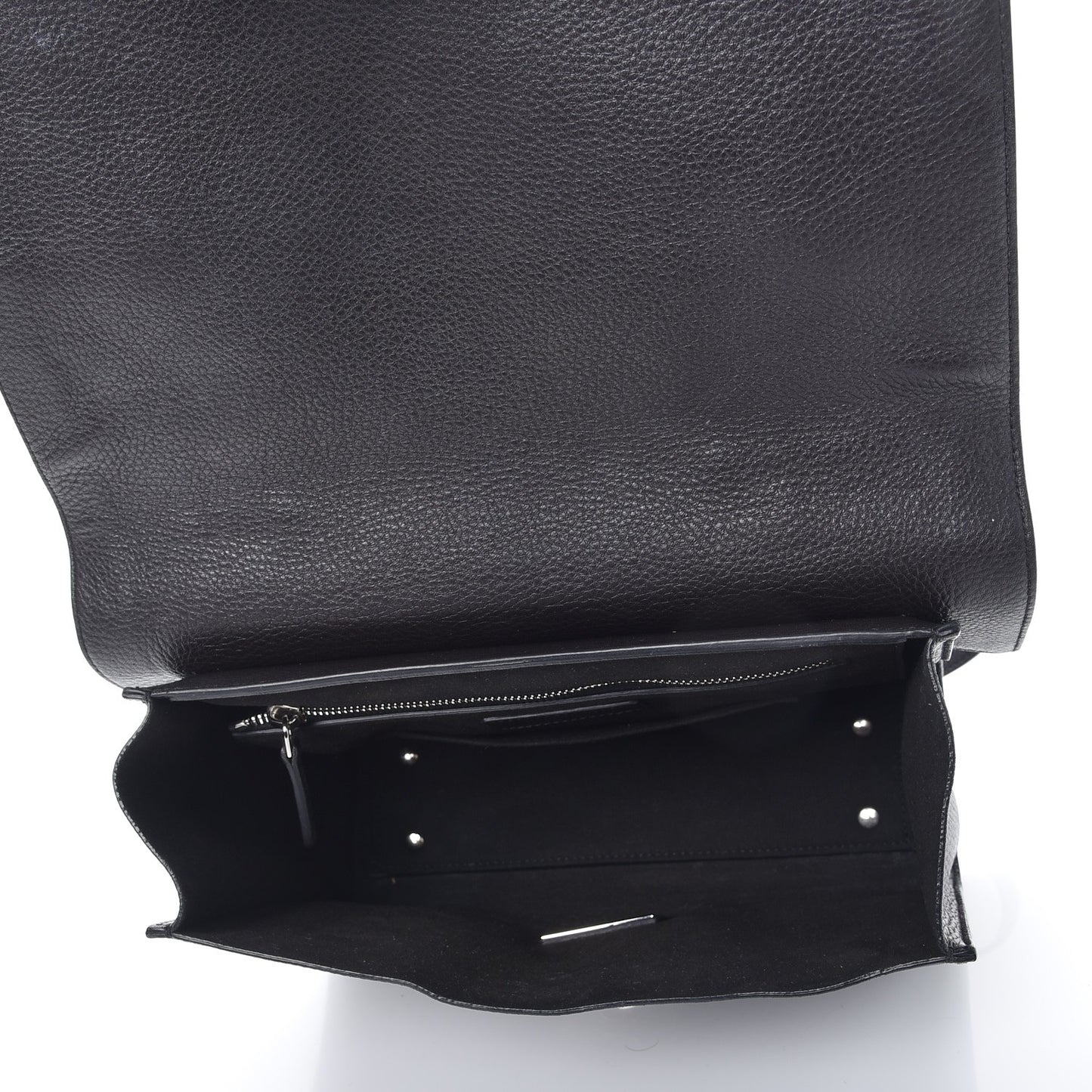 Grained Calfskin Small Shark Lock Satchel Black