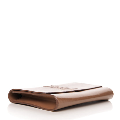 Saint Laurent Textured Patent Calfskin Monogram Large Belle De Jour Clutch Nude 3 of 7