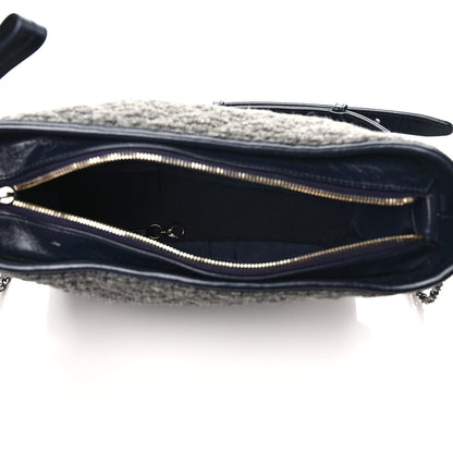 Chanel Tweed Calfskin Quilted Medium Gabrielle Hobo Gray Navy 5 of 11