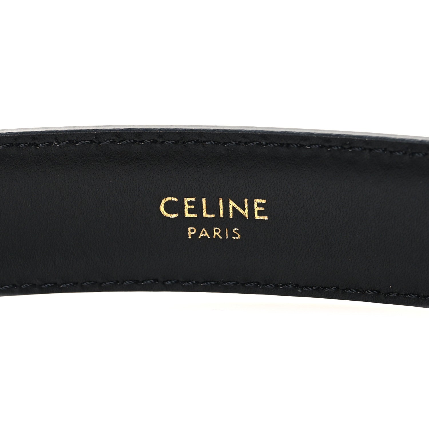 Celine Box Calfskin Medium 25mm Triomphe Belt 80 32 Black 5 of 7