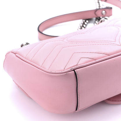 Gucci Calfskin Matelasse Mini GG Marmont Shoulder Bag Wild Rose 10 of 11