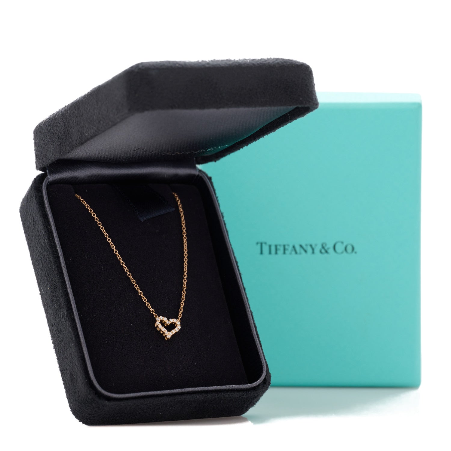 Tiffany 18K Rose Gold Diamond Extra Mini Heart Pendant Necklace 5 of 5