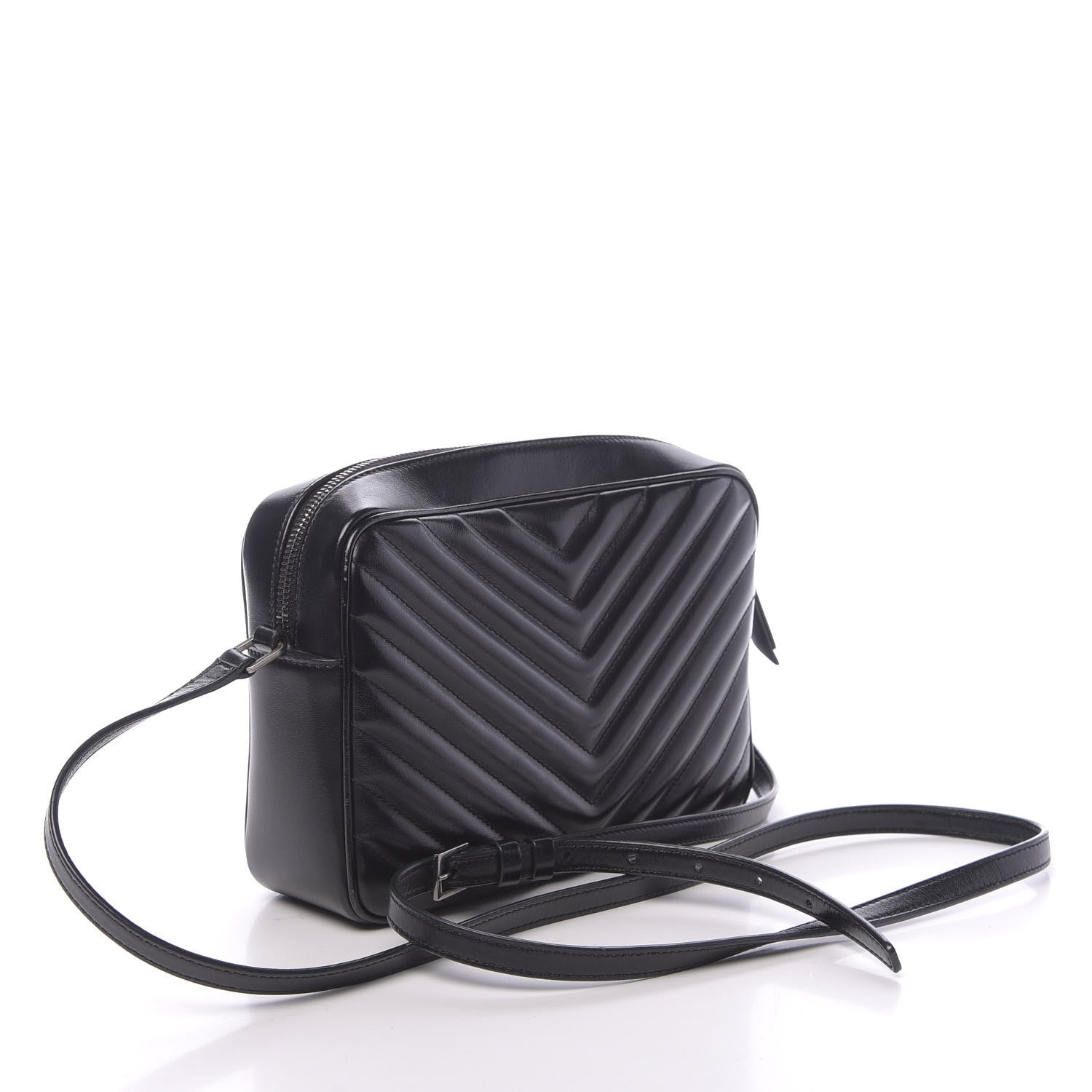 Saint Laurent Calfskin Matelasse Monogram Lou Camera Bag Black 2 of 11