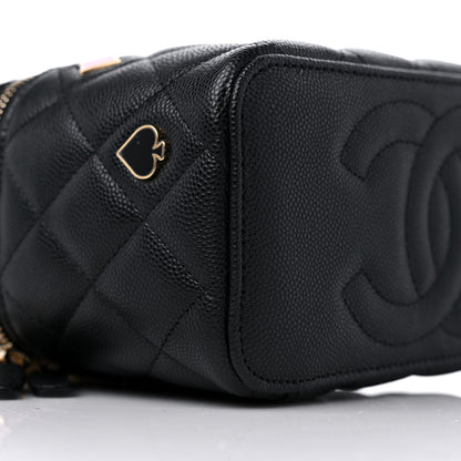 Chanel Caviar Quilted Enamel Coco Casino Small Vanity Case With Chain Black 8 of 10