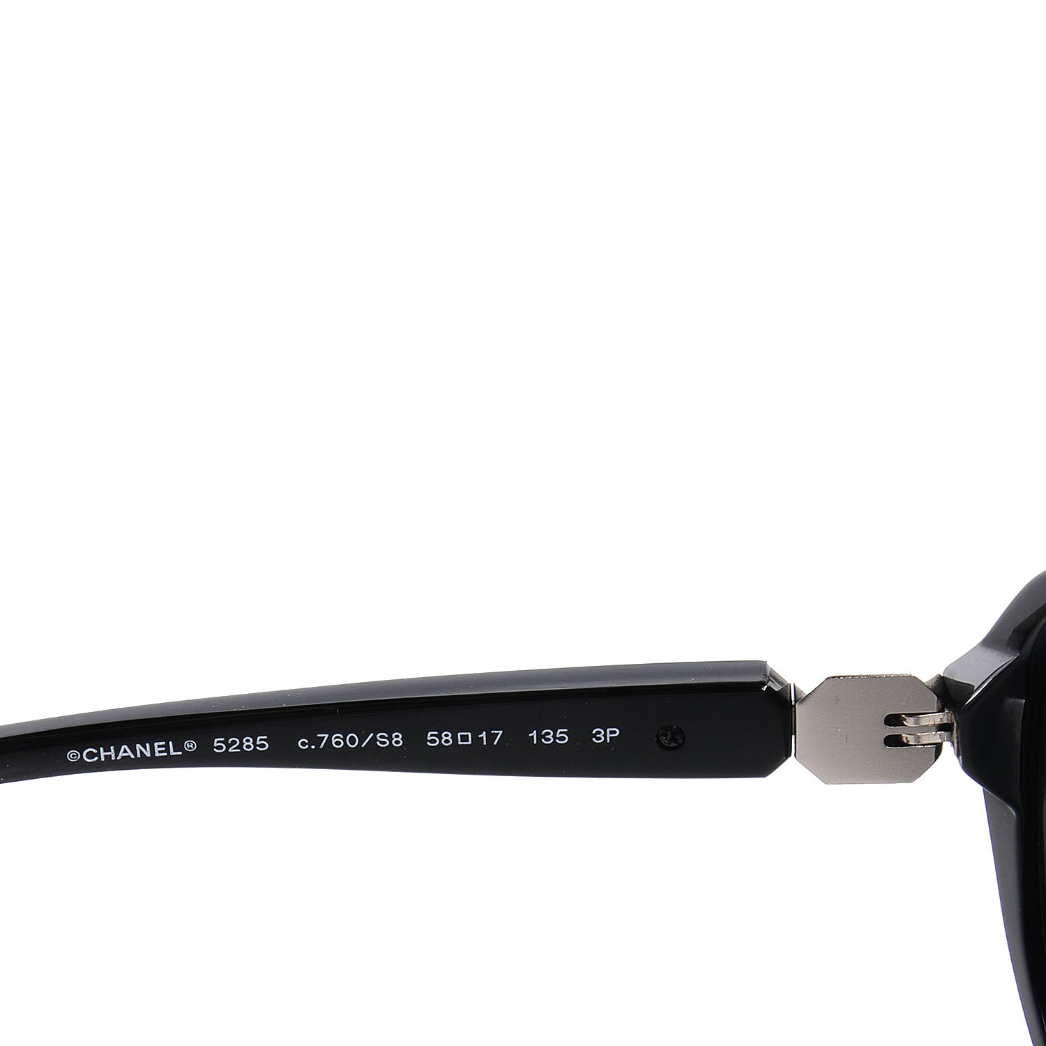 Chanel Acetate Polarized CC Round Sunglasses 5285 Black 3 of 4
