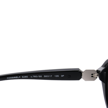 Chanel Acetate Polarized CC Round Sunglasses 5285 Black 3 of 4