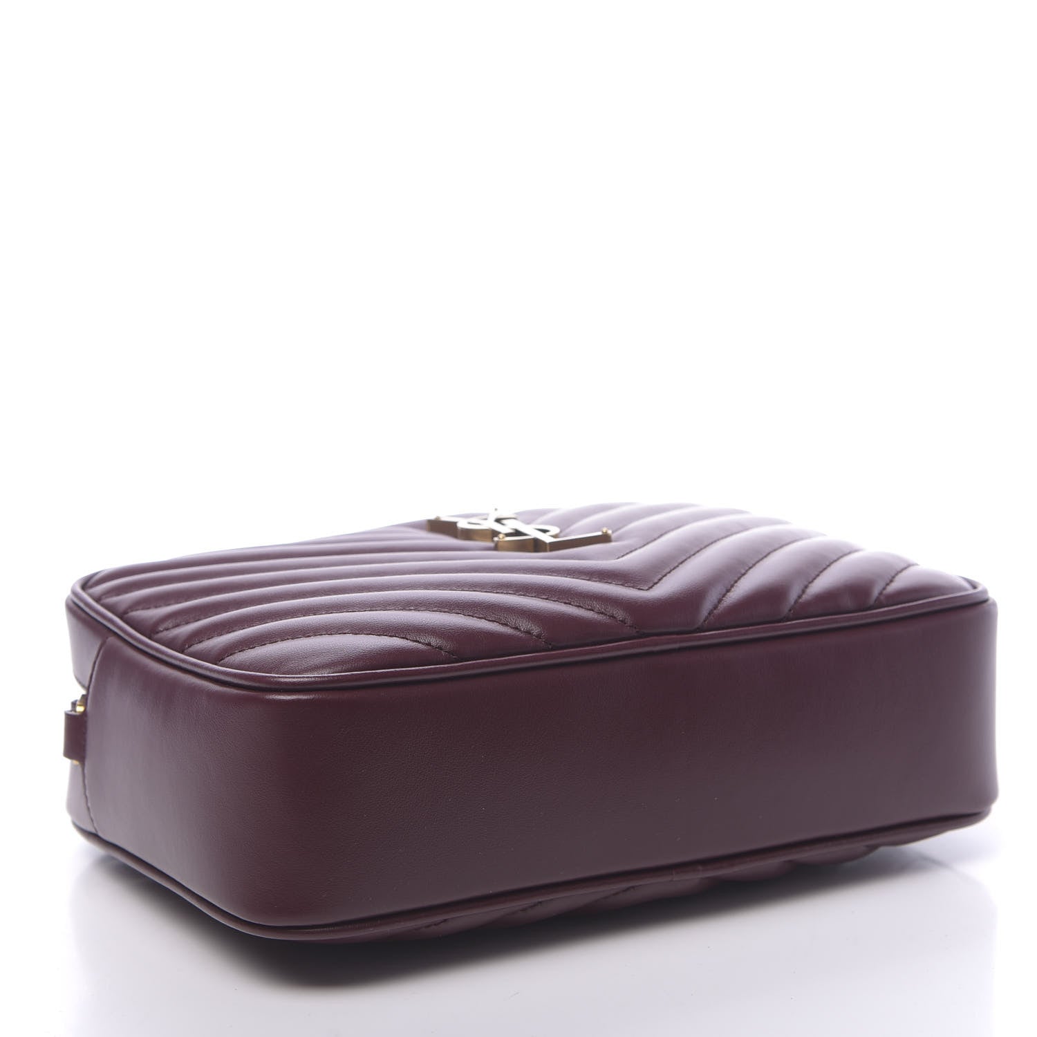 Saint Laurent Calfskin Matelasse Monogram Lou Camera Bag Dark Legion Red 4 of 9