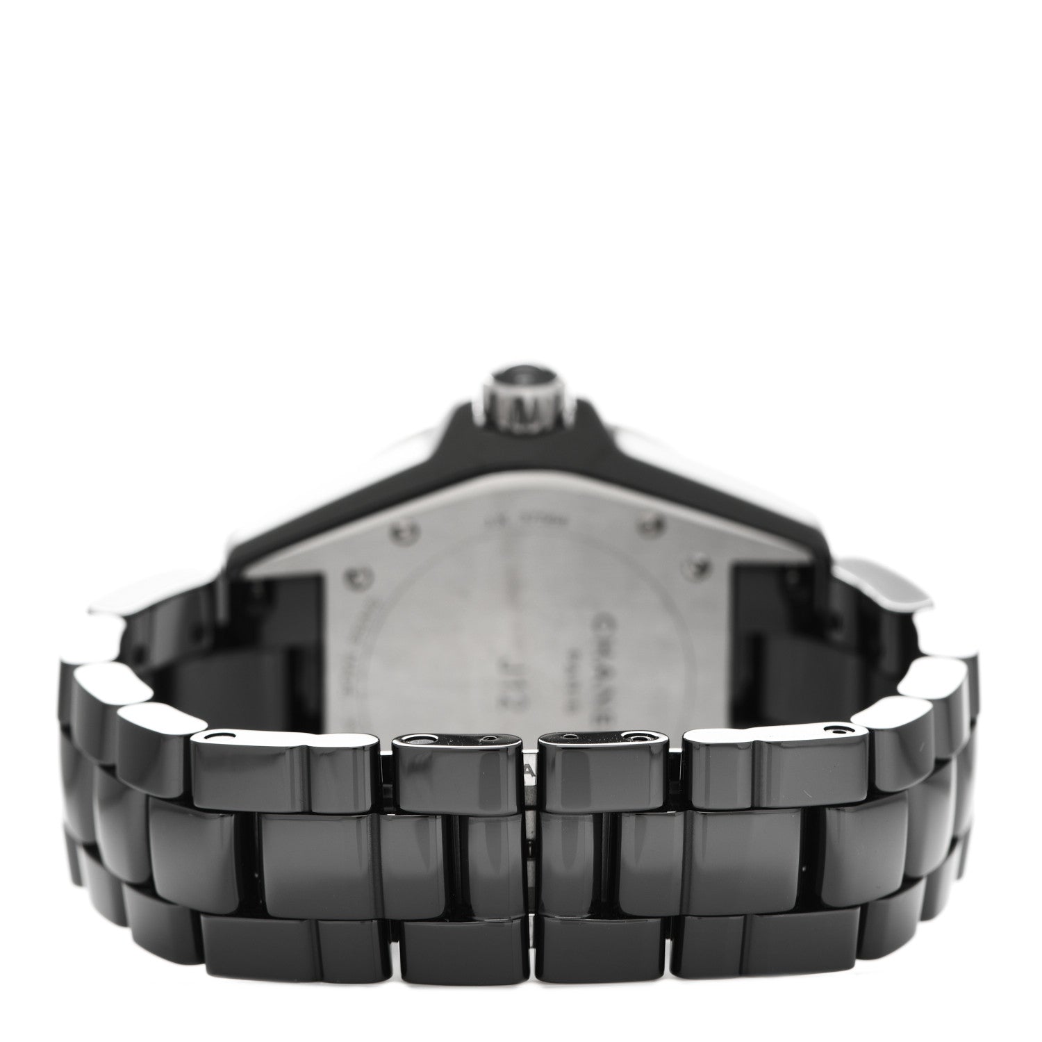 Chanel Stainless Steel Ceramic Diamond 38mm J12 Quartz Watch Black 3 of 5