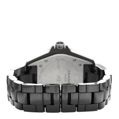 Chanel Stainless Steel Ceramic Diamond 38mm J12 Quartz Watch Black 3 of 5
