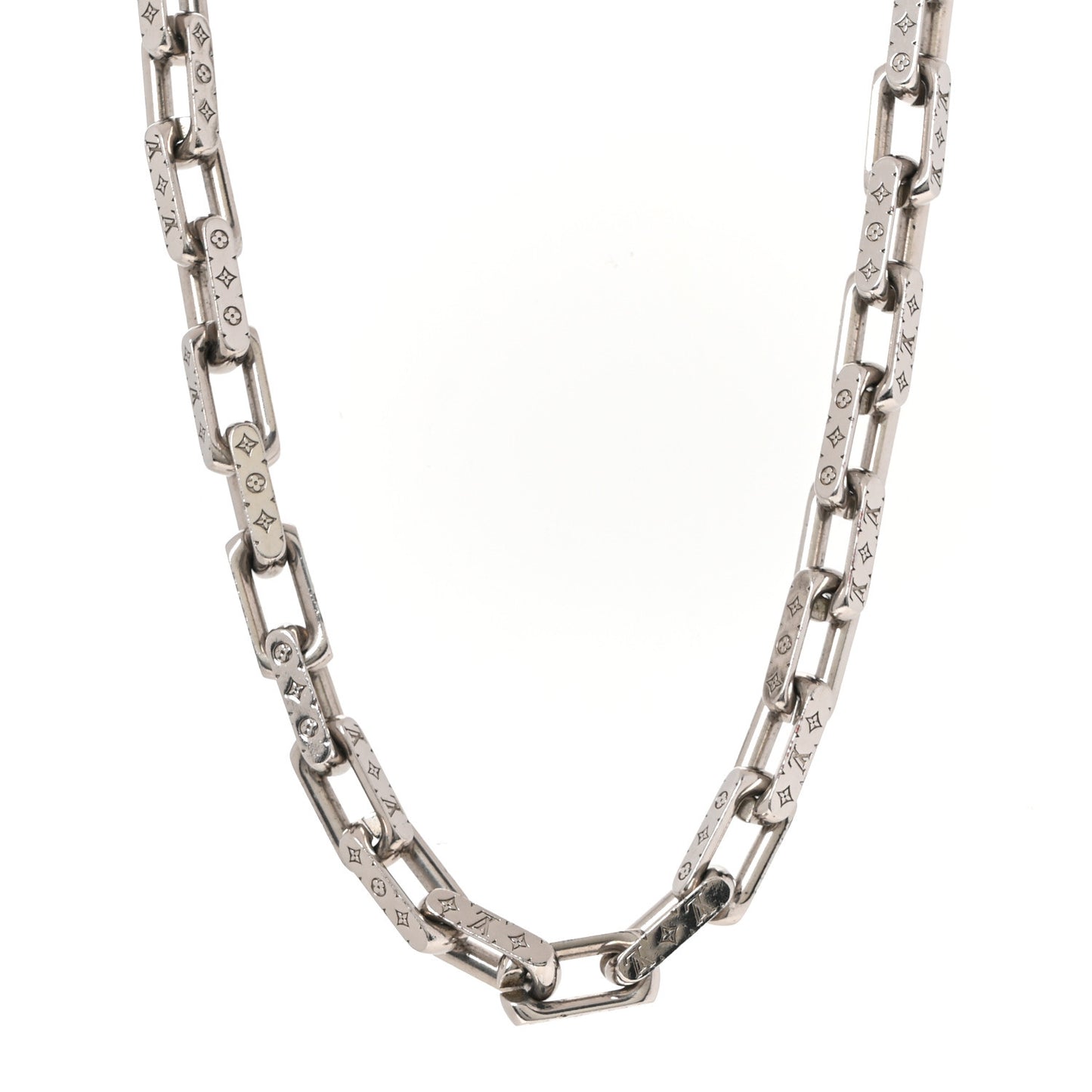Monogram Chain Necklace Silver Silver