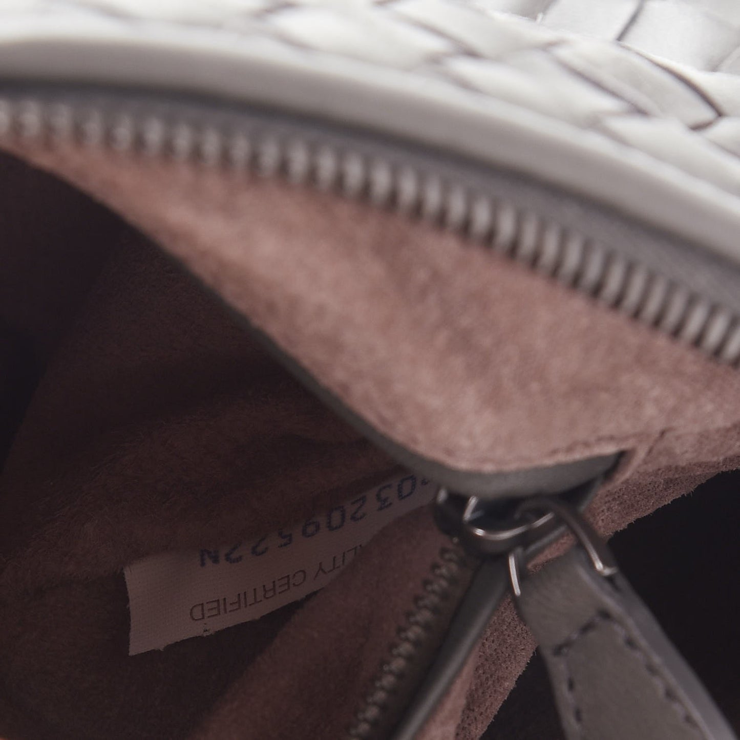 Nappa Intrecciato Pillow Crossbody Messenger Light Grey