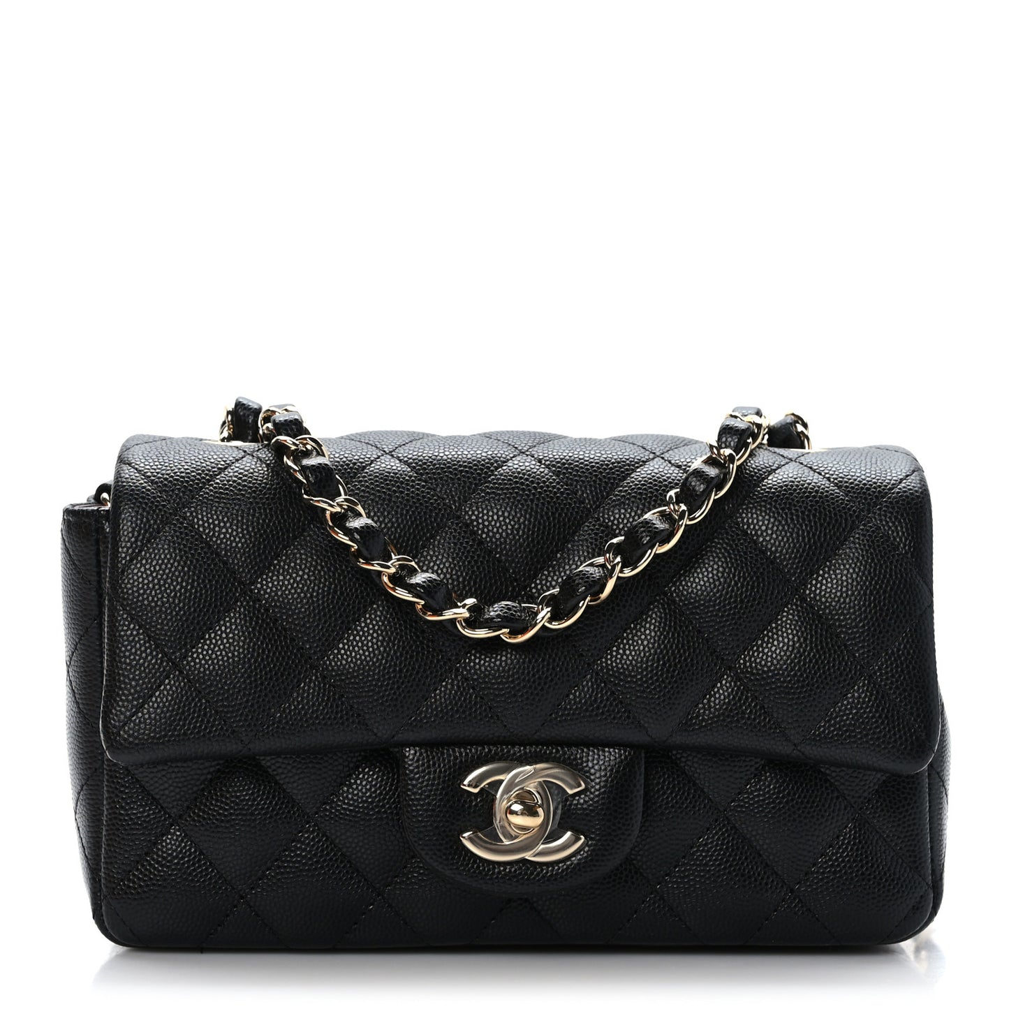 Caviar Quilted Mini Rectangular Flap Black