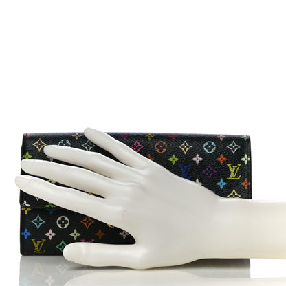 Louis Vuitton Monogram Multicolor Sarah Wallet Black Bleuet 2 of 11