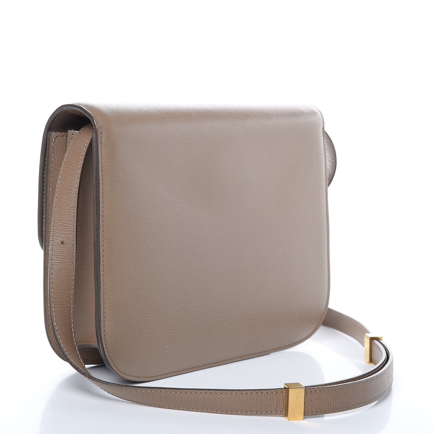 Liege Calfskin Medium Classic Box Flap Bag Taupe