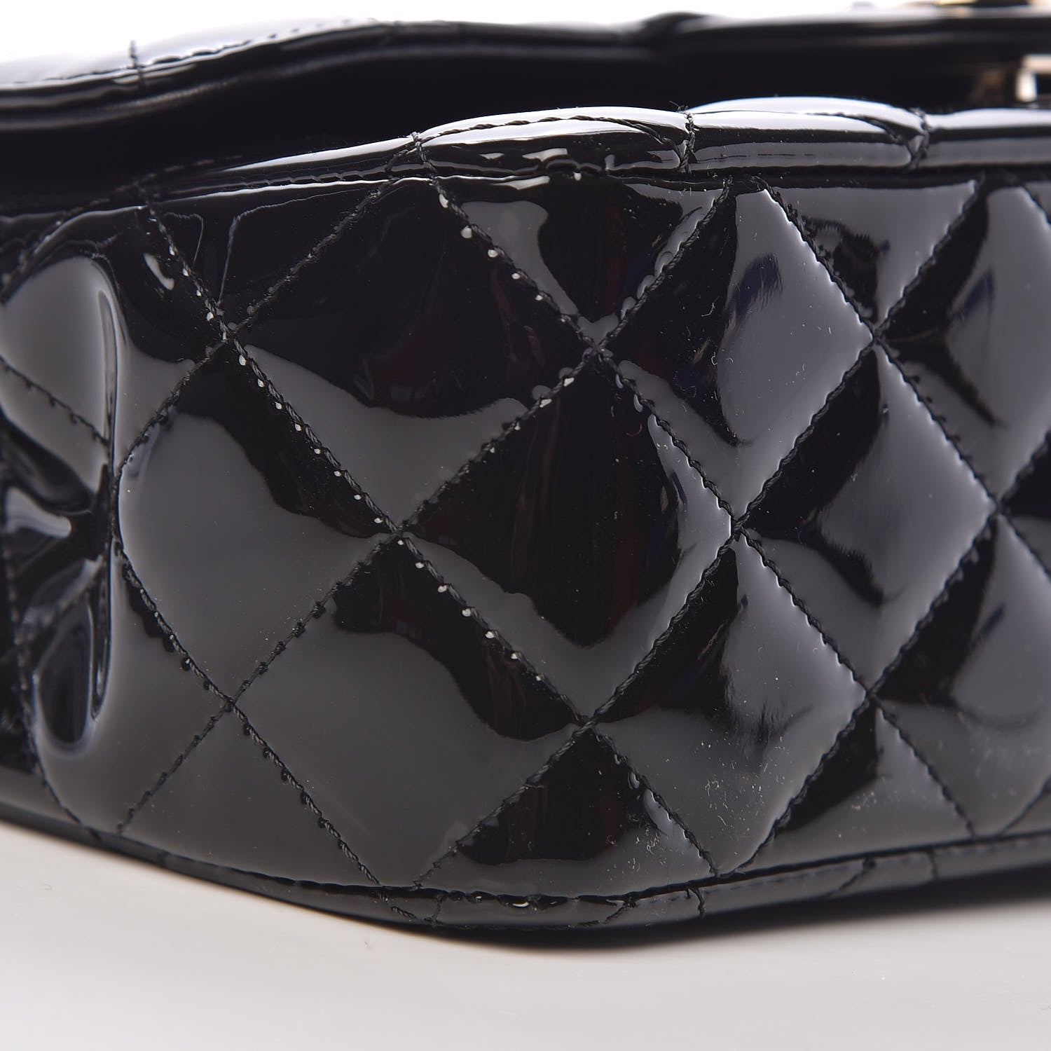 Chanel Patent Calfskin Quilted Mini Rectangular Flap Black 9 of 11