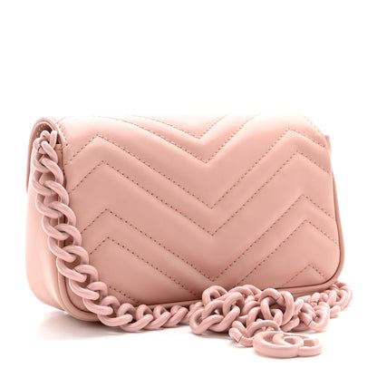 Gucci Calfskin Matelasse Monochrome GG Marmont Chain Belt Bag Perfect Pink 3 of 10