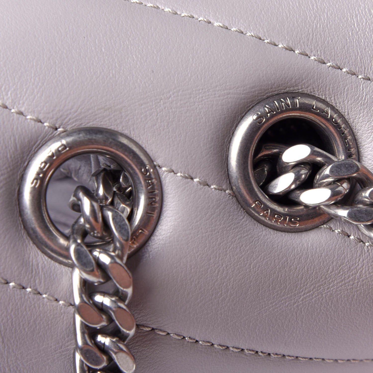 Saint Laurent Calfskin Y Quilted Monogram Medium Loulou Chain Satchel Granite 10 of 10