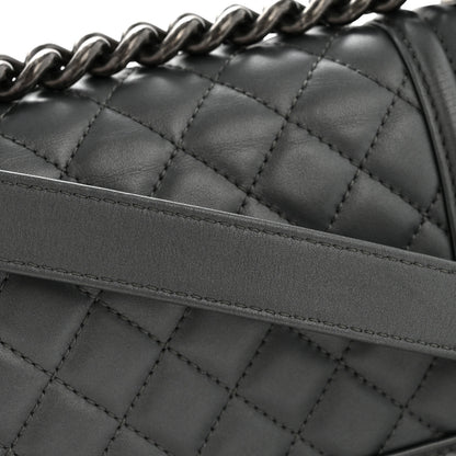 Chanel Metallic Calfskin Quilted Small Boy Flap Dark Silver 13 of 14