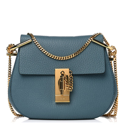 Chloe Grained Lambskin Mini Drew Shoulder Bag Cloudy Blue 1 of 9