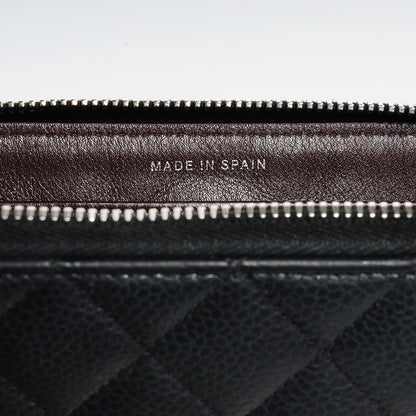 Chanel Iridescent Caviar Quilted Large Zip Around Wallet Black CC 7 of 8