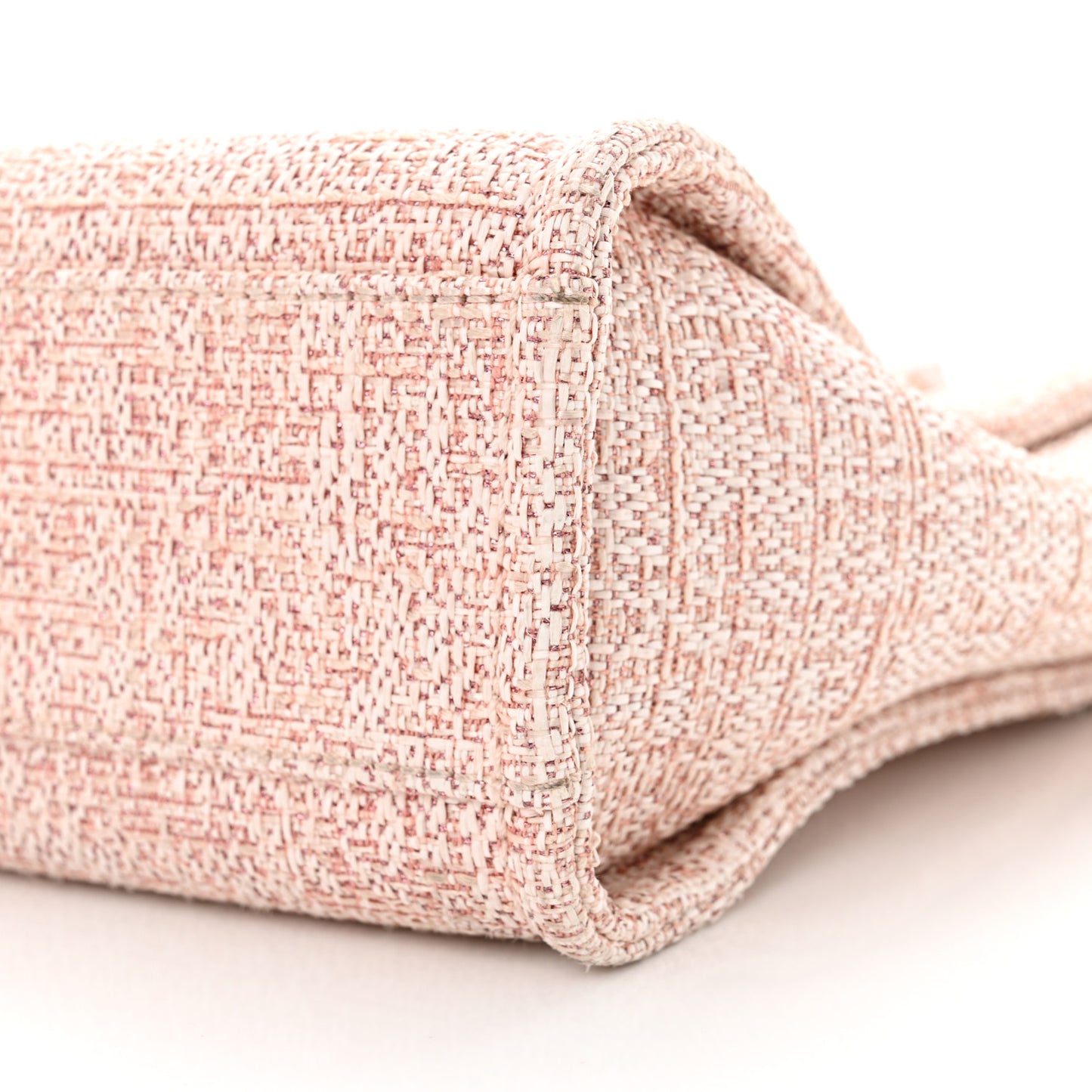 Mixed Fibers Calfskin Mini Deauville Tote Rose Pink